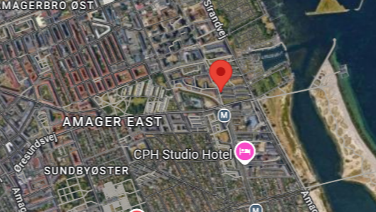 Location of the TM Center located 150 meters from Øresund metro station
